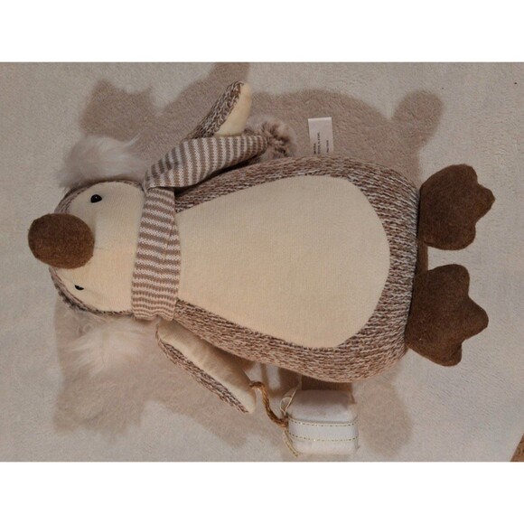 Penguin Plush Stuffed Scarf Ear Muffs Decor Only, Beige & White Beautiful 15" - Picture 4 of 12